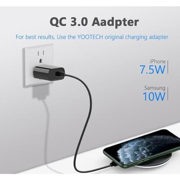 Wireless Charging Pad with Quick Adapter for Cell Phone - Picture 2 of 6